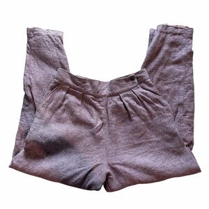 Vintage high waisted purple linen blend pleated pants
